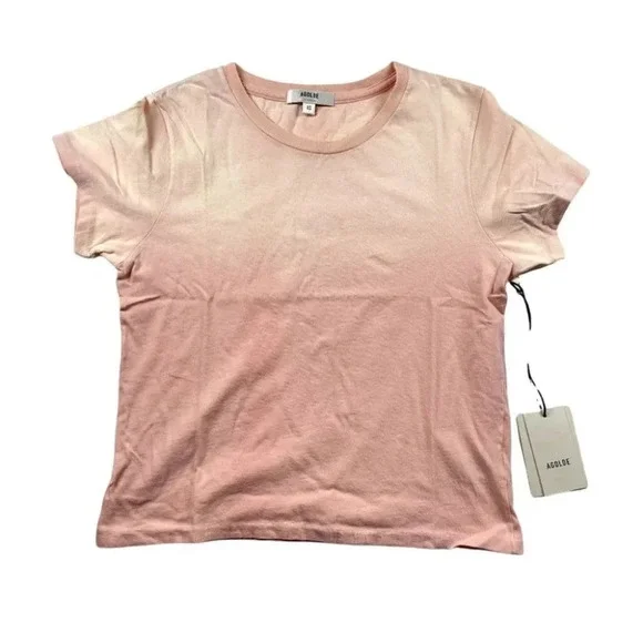 AGOLDE	NWT Linda Boxy Crewneck T-Shirt Short Sleeve Dip Dye Size XS - Picture 2 of 12